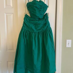 LOFT Strapless Green Dress